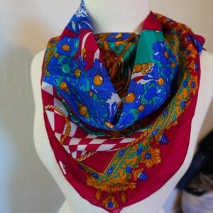 Colorful Patterned Silk Scarf